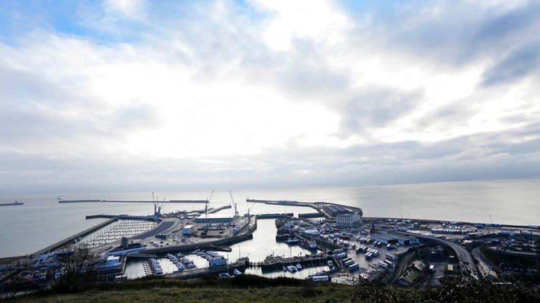 The port of Dover is pictured in the early morning hours of Thursday Nov. 25, 2021