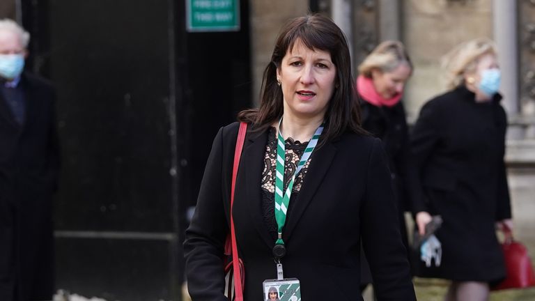 Shadow chancellor Rachel Reeves arrives for the funeral of Labour MP Jack Dromey at St Margaret&#39;s Church in Westminster, London. Picture date: Wednesday January 26, 2022.
