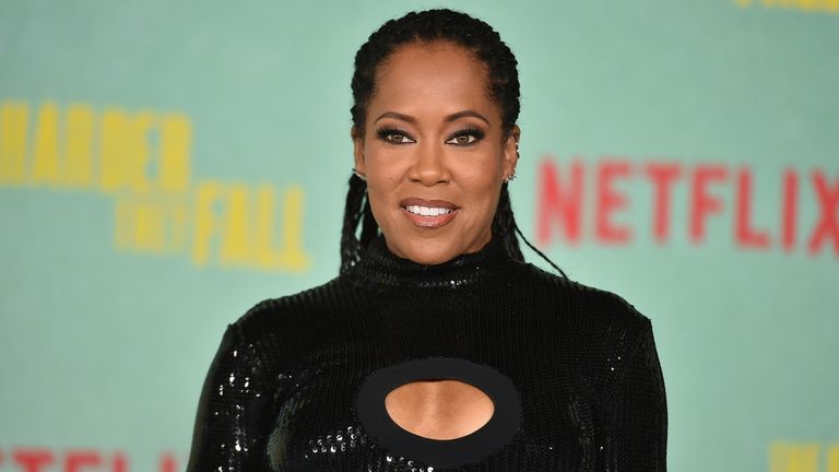 Regina King pictured at a screening of The Harder They Fall in LA in 2021. Pic: Richard Shotwell/Invision/AP
