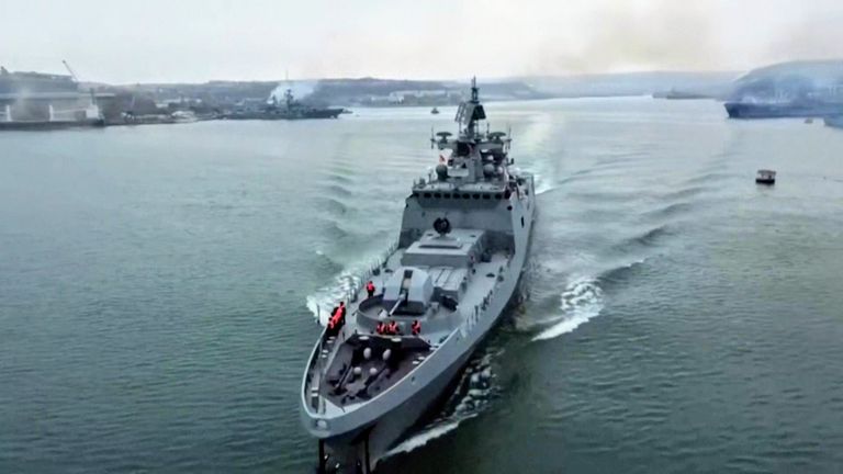 The Russian Defence Ministry said more than 20 warships have entered the Black Sea to carry out military drills. 