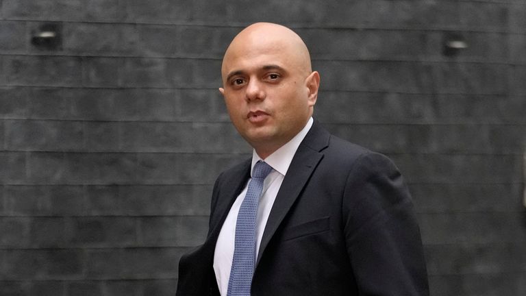 Sajid Javid, Britain&#39;s Secretary of State for Health and Social Care arrives to attend a cabinet meeting in Downing Street in London, Tuesday, Jan. 25, 2022. (AP Photo/Kirsty Wigglesworth)
PIC:AP

