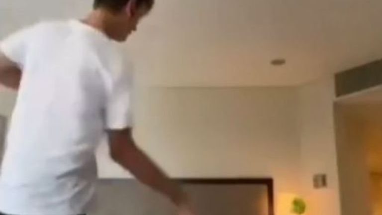 Sebastian Korda has accident with tennis ball in hotel room