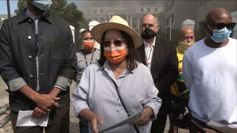 South Africa&#39;s minister for public works Patricia de Lille said the fire at parliament has been a &#39;sad day for democracy&#39;. 