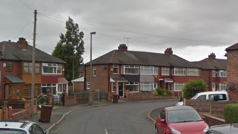The crash took place on Springfield Road in Tameside, Greater Manchester. Pic: Google