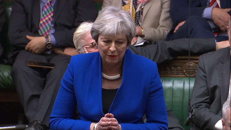 Theresa May criticises Boris Johnson in Commons 