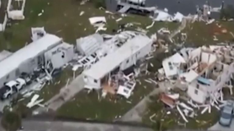 Trailer park in Florida is destroyed by tornado