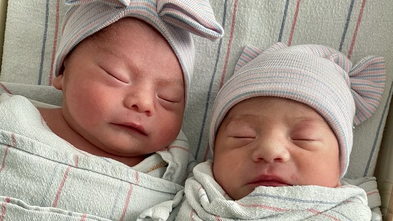 Aylin and Alfredo Trujillo were born just 15 minutes apart. Pic: Natividad Medical Center