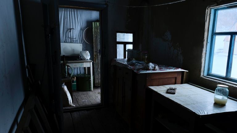 Inside Halyna&#39;s home, which has no electricity