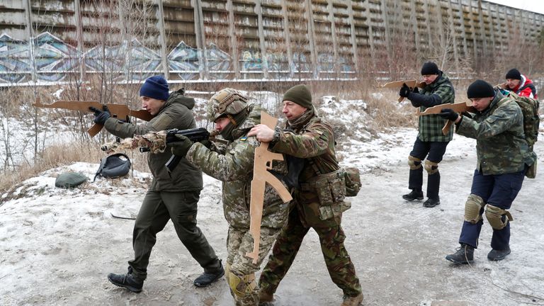 Ukrainian reservists have been preparing for a possible invasion