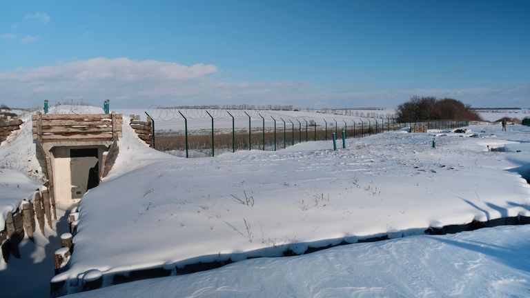 Trenches in Ukrainian territory