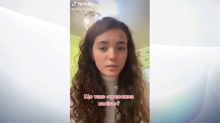 The 19-year-old&#39;s TikTok video sets out to answer &#39;What is &#39;a go-bag&#39; and what should be in it?&#39; Pic: nastia.bezpalko/ TikTok