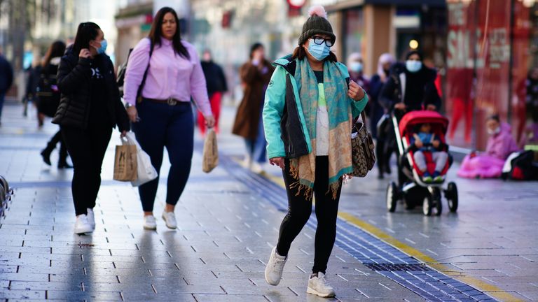 Boxing Day shoppers walk through the centre of Cardiff