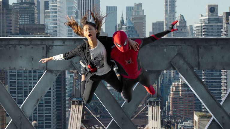 Zendaya and Tom Holland in Spider-Man: No Way Home. Pic: Sony/Marvel Studios
