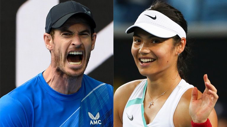 Andy Murray and Emma Raducanu - Australian Open Tennis