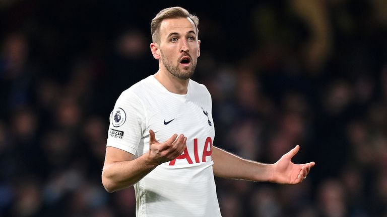 Harry Kane reacts after his goal is disallowed by VAR