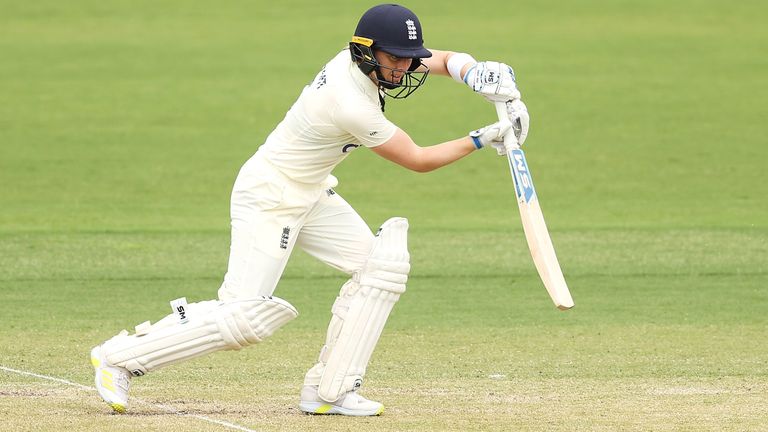 Heather Knight in action during England&#39;s first innings