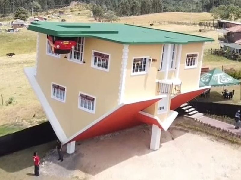 Colombia's upside-down house is new tourist attraction | Offbeat News | Sky  News