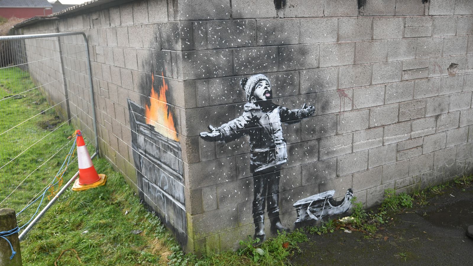 Banksy's Season's Greetings to leave Wales after vandals attack artwork - Sky News