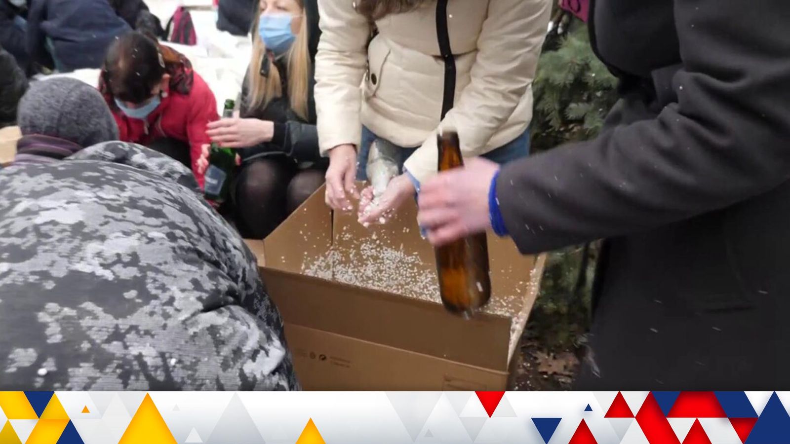 Ukraine invasion: Civilians help make Molotov cocktails to take on