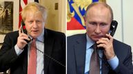 FILE IMAGES
Boris Johnson and Vladimir Putin telephone