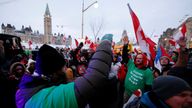 As on past weekends, the number of protesters has swelled in Ottawa