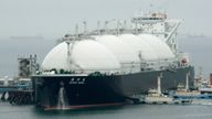 An LNG tanker arrives in Japan from the United States. Pic: AP