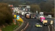 The M6 was closed for several hours following the collision. Pic: National Highways