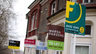 A row of To Let estate agent signs placed outside houses (file pic)