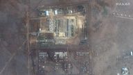 The images show a build-up of tents at a Russian camp in Novoozerne. Pic: Satellite image ©2022 Maxar Technologies