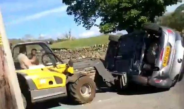 Farmer cleared by jury after using forklift tractor to flip car off his land - Vimarsana News