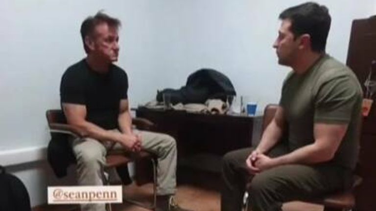 Video posted to Zelenskyy&#39;s Instagram shows Sean Penn in discussions with the Ukrainian President.