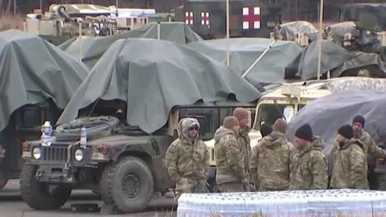 US troops have set up camp in eastern Poland near the border with Ukraine. 