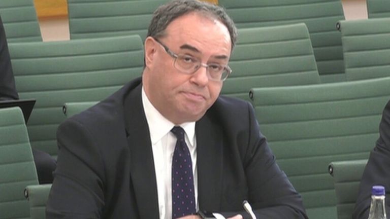 Andrew Bailey appears before MPs