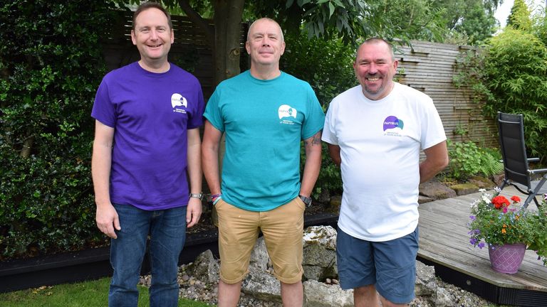 Tim Owen, Mike Palmer and Andy Airey are the 3 Dads Walking. Pic: Papyrus