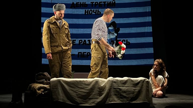 Rehearsals for a production at Kharkiv&#39;s _Actor&#39;s House_ Theatre. Pic: Nick Stylianou