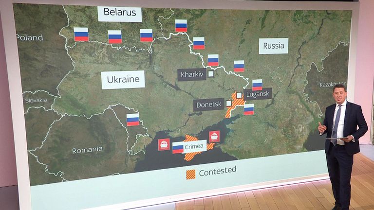 Alastair Bunkall looks at where Russian forces are gathering