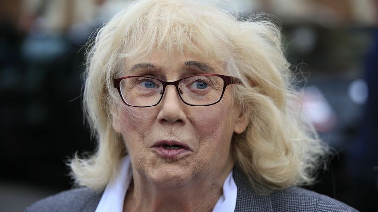 Anna Karen, who played Olive in sitcom On the Buses, attends the funeral of actor Stephen Lewis at Our Lady of Lourdes church in Wanstead, east London.
25-Aug-2015