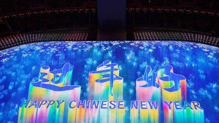 2022 Beijing Olympics - Opening Ceremony - National Stadium, Beijing, China - February 4, 2022..General view inside the stadium to celebrate the Chinese New Year during the opening ceremony. REUTERS/Fabrizio Bensch