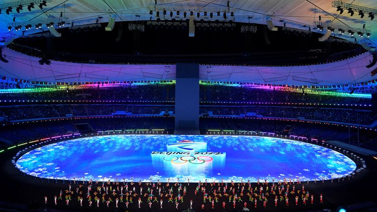 2022 Beijing Olympics - Opening Ceremony - National Stadium, Beijing, China - February 4, 2022. General view inside the stadium during the opening ceremony.
