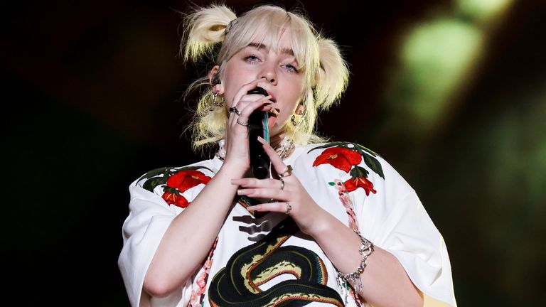 Singer Billie Eilish performs onstage at the 2021 Global Citizen Live concert at Central Park in New York