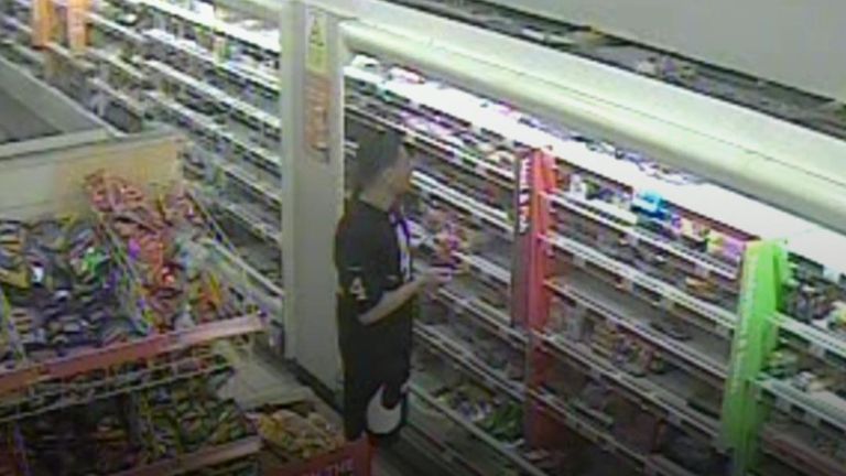 CCTV footage from Sainsburys Local which appears to show Leoaai Elghareeb injecting food with blood last August