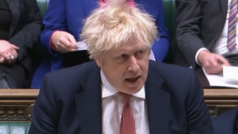 Prime Minister Boris Johnson updates MPs in the House of Commons with the plan for living with Covid-19. Picture date: Monday February 21, 2022.