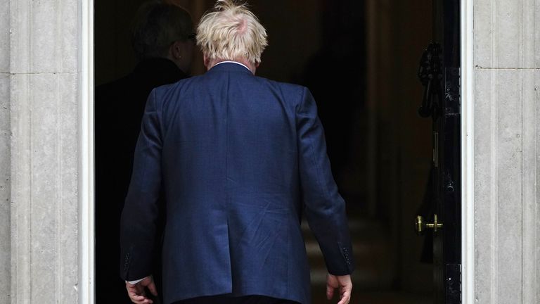 Boris Johnson walks into Number 10 on 8 February