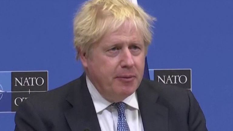 Boris Johnson speaks at news conference in Brussels