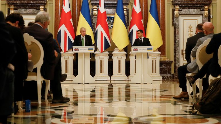 Boris Johnson said the UK will always stand up for Ukrainian sovereignty in the face of Russian aggression.  