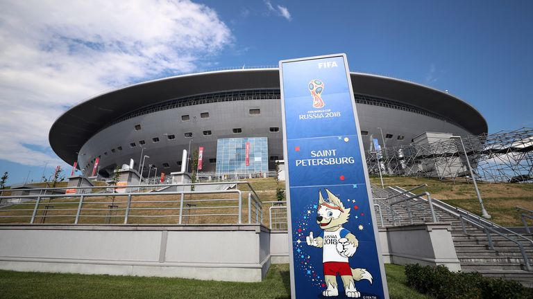 The Gazprom Arena in St Petersburg was due to host this season’s Champions League final,