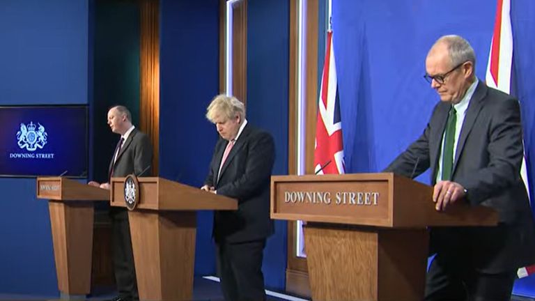 Chris Whitty, Boris Johnson, Patrick Vallance