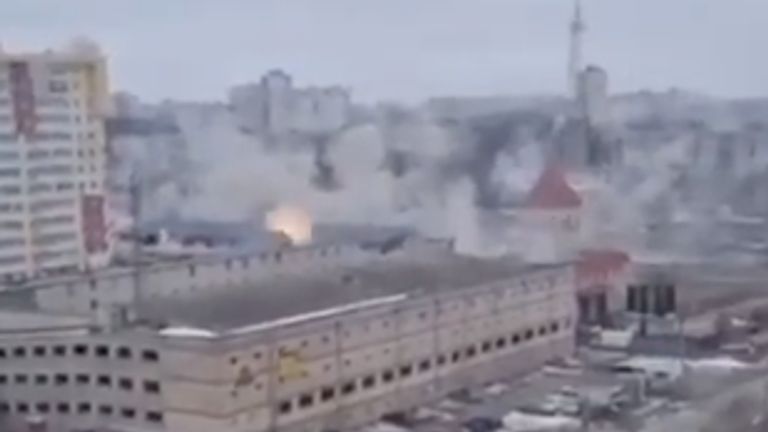 Cluster munition strikes buildings in Kharkiv