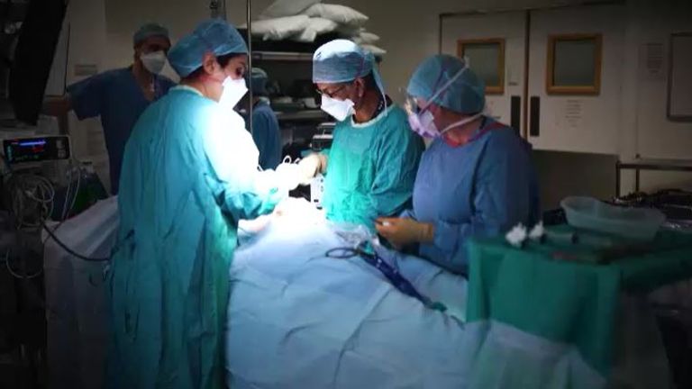 The 28-year-old was soon taken into surgery