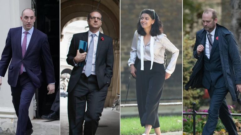 (left to right) Dan Rosenfield, Martin Reynolds , Munira Mirza and Jack Doyle are all leaving Number 10